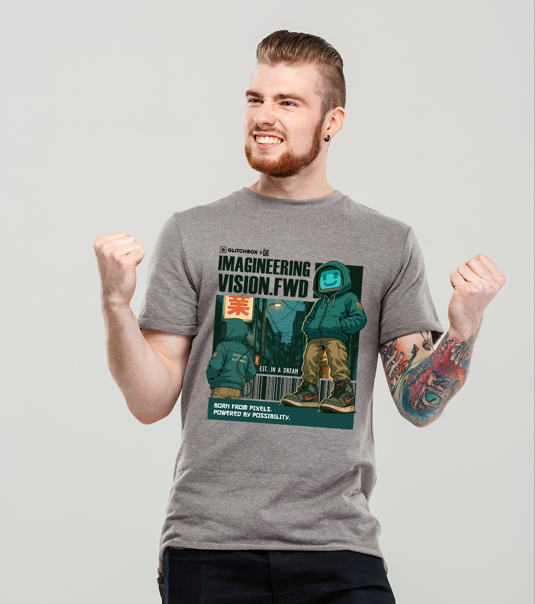 Imagineering Vision.FWD T-Shirt – GLITCHBOX x EXCELR8 - Image 3
